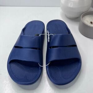OOFOS OOahh Sport Slide Slip On Blue Women 10/Men 8 NWT Cushion Comfort Shoe